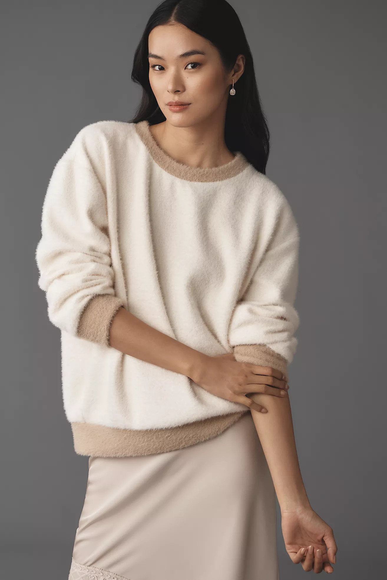 Maeve Cozy Ringer Sweatshirt | Anthropologie (US)