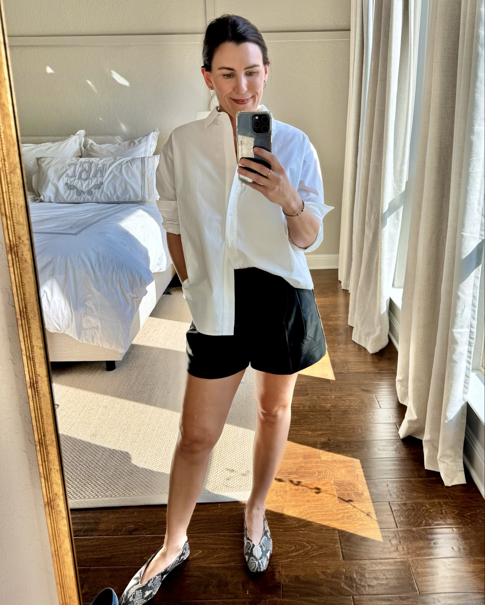 J.Crew Leather Shorts styled two ways. I’m not a shorts gal and love these. TTS. Wearing my usual size 6. 

#LTKShoeCrush #LTKPetite #LTKStyleTip