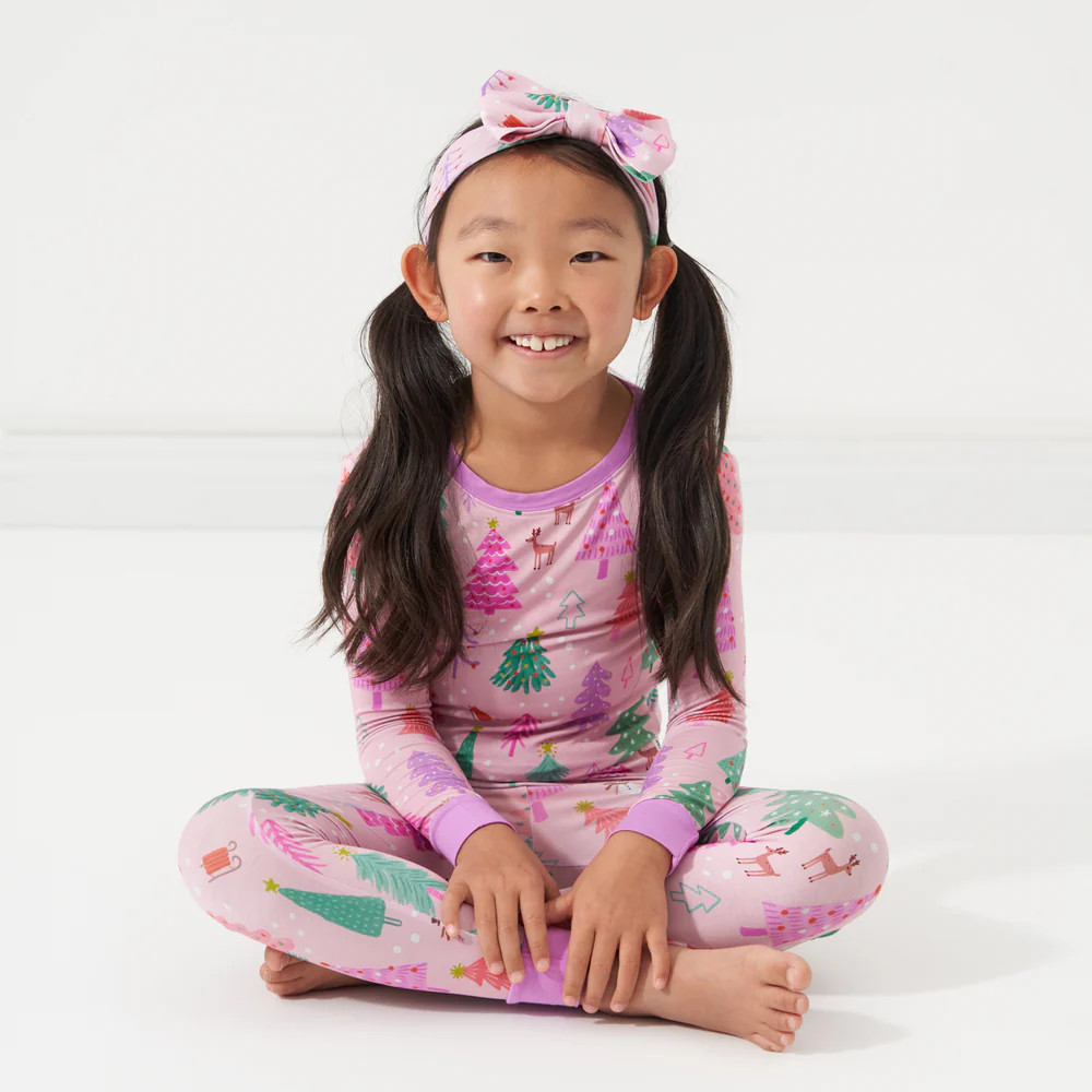 Pink Merry & Bright Luxe Bow Headband | Little Sleepies