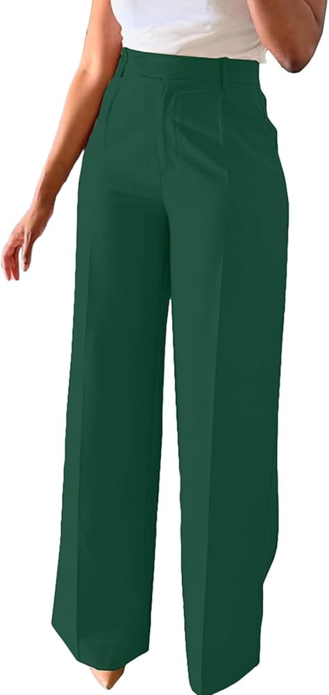 Unybwonn Women Wide Leg Dress Pants High Waisted Straight Leg Business Slacks Work Pants Casual B... | Amazon (US)