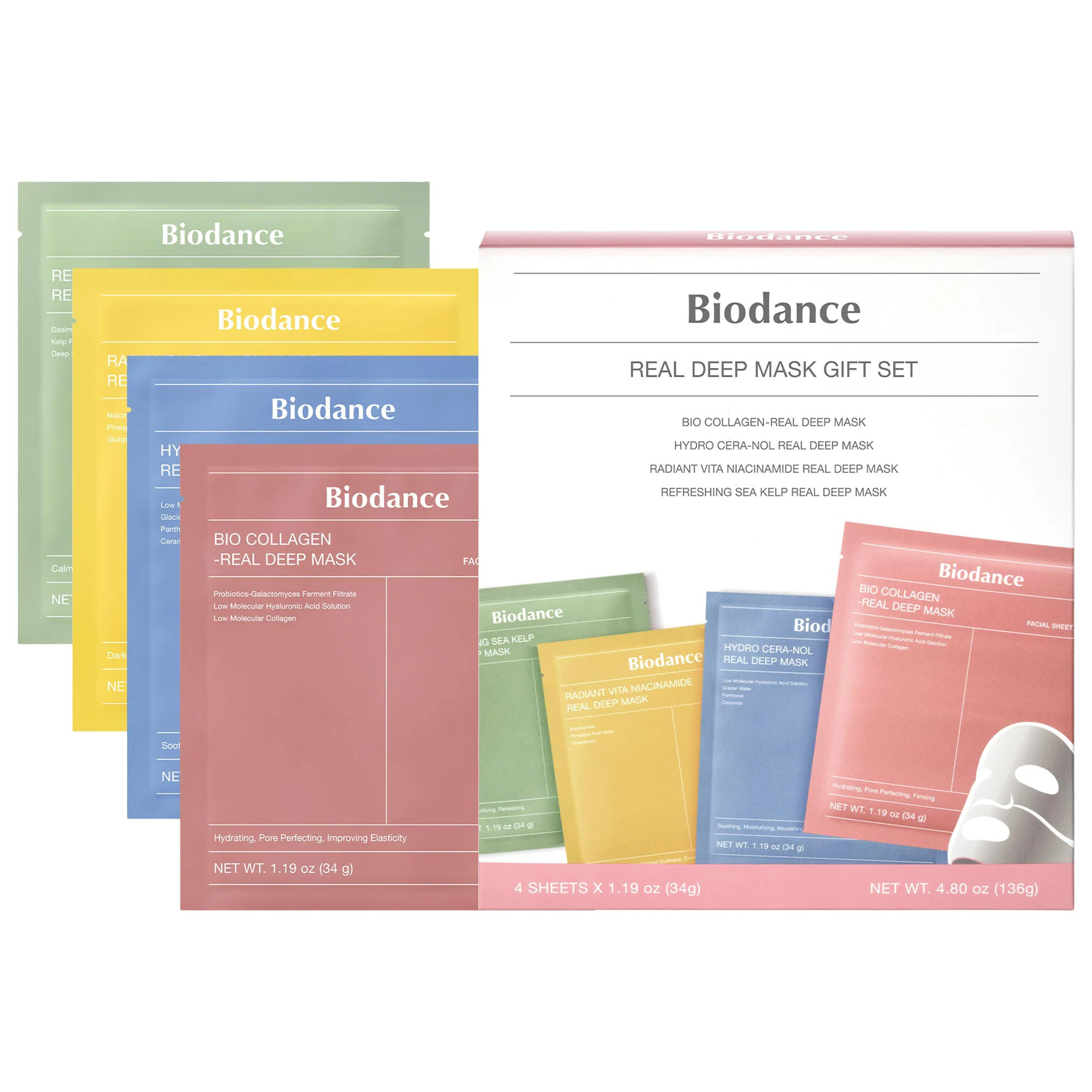 Biodance Real Deep Mask Gift Set - 4 Masks for Pore Care, Hydration, Calming and Dark Spot Treatment null | Sephora (US)
