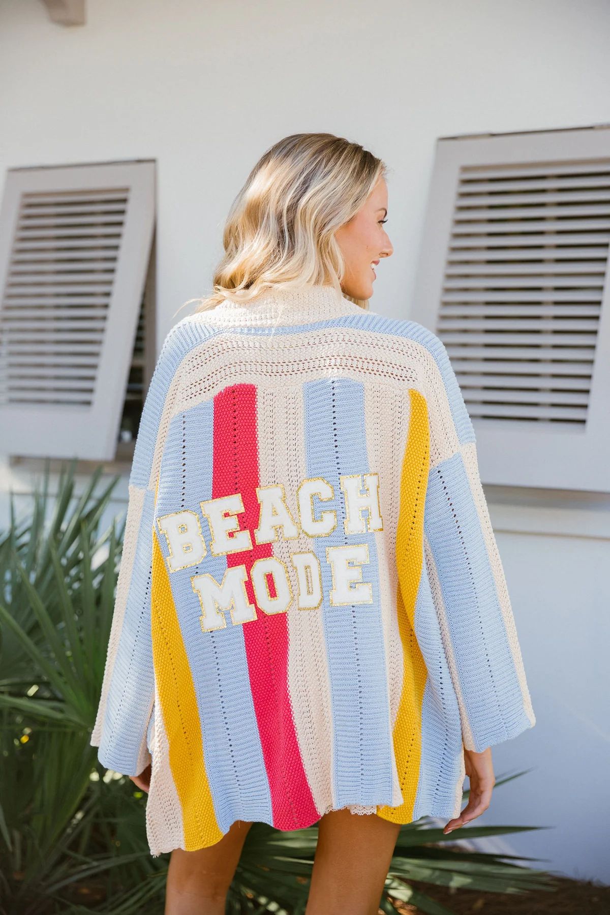 BEACH MODE IN PRIMARIES KNIT CARDIGAN | Judith March