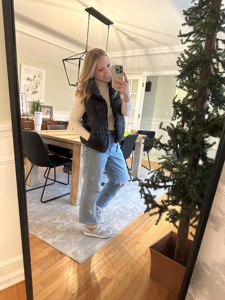 A classic causal outfit is everything to me! I love these new balance sneakers because they are so comfy and they keep my feet warm! The puffer vest is a matte black and from Old navy! I like to wear it around the house to stay warm too! And this right tan turtleneck is my Reoria favorite!! I got it in every color! #winterstyle 

#LTKfindsunder100 #LTKSeasonal #LTKfindsunder50