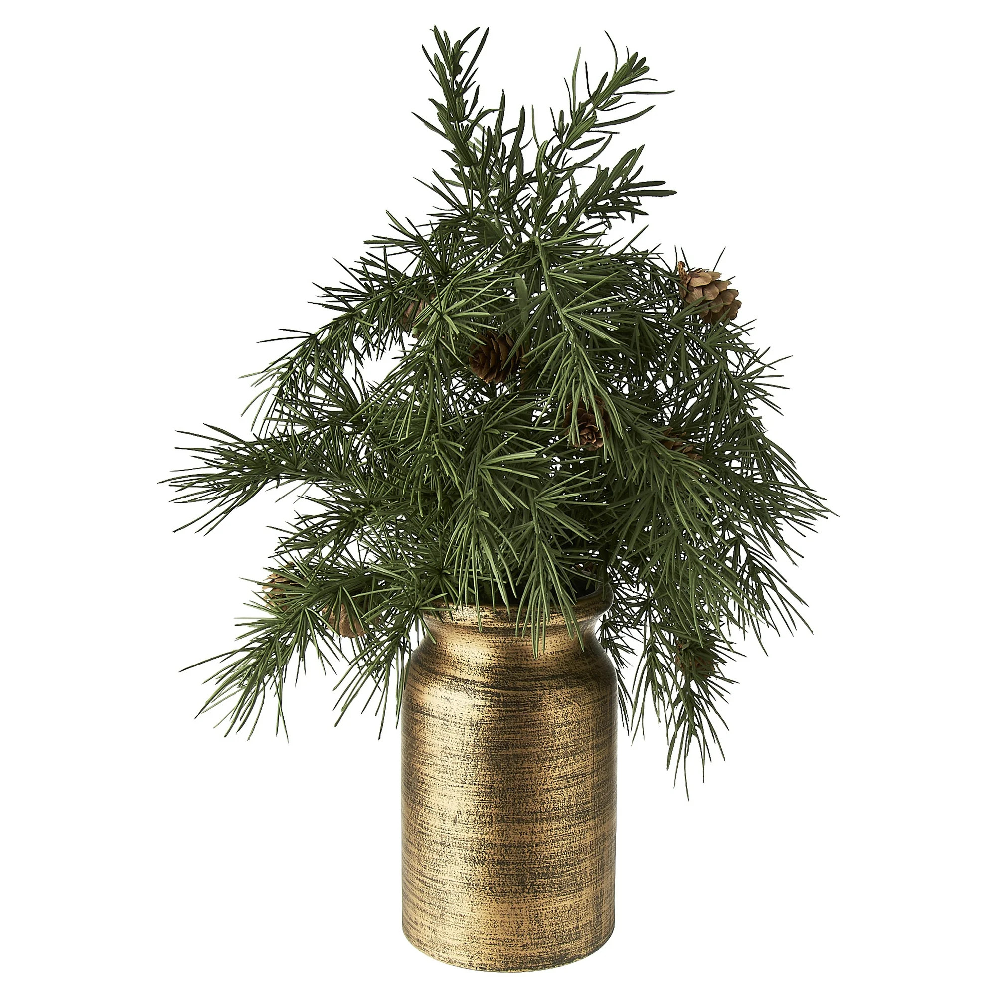 Pine Tree Arrangement in Copper Pot Christmas Tabletop Decoration, Green, 20", by My Texas House ... | Walmart (US)