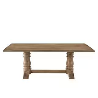 Acme Furniture Leventis Weathered Oak Dining Table 74655 - The Home Depot | The Home Depot