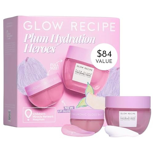 Glow Recipe Plum Hydration Heroes Holiday Kit - Plum Plump Hyaluronic Acid Cream (50ml) & Ultra Moisturizing Gloss Balm (15ml) - Hydrate, Plump, and Balance Dry Skin & Parched Lips - Vegan Set (2-Pc) | Amazon (US)