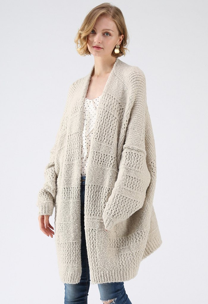Cozy My Heart Open Fluffy Longline Cardigan | Chicwish