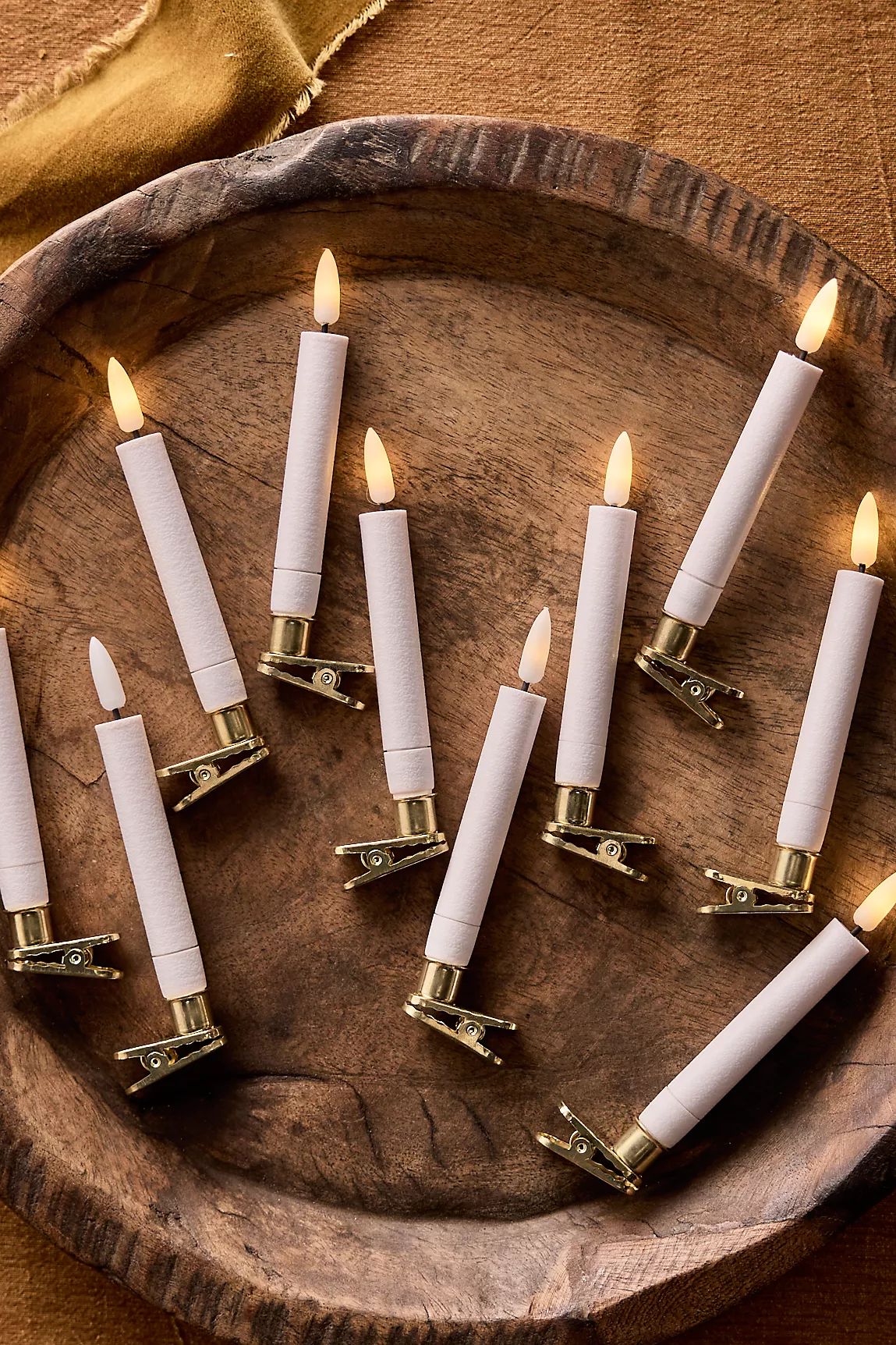 Gold Clip On Candle Lights, Set of 10 | Anthropologie (US)