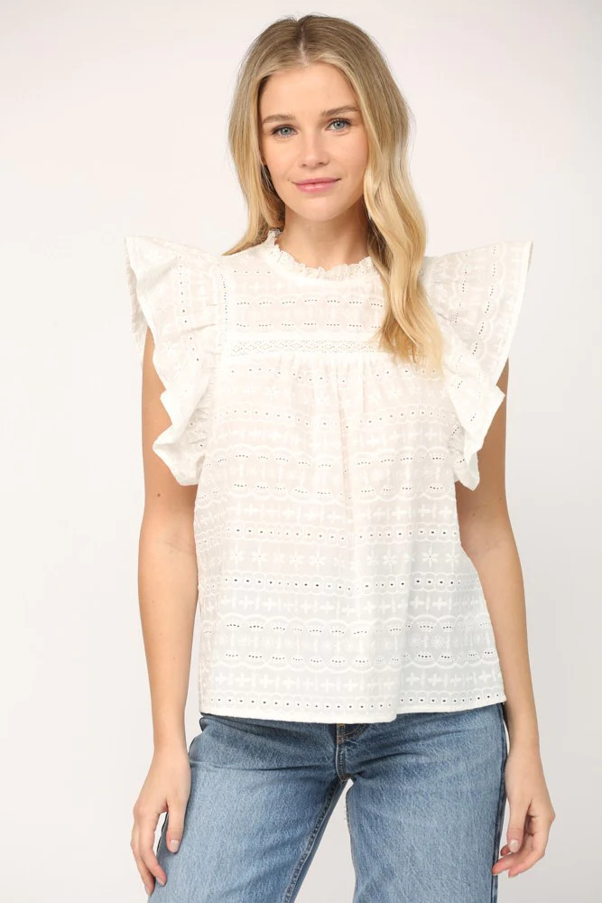Lacy Top - Off White | Shop BIRDIE