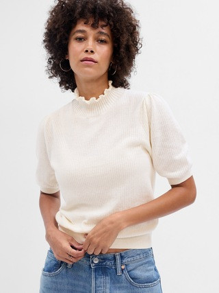 Mockneck Puff Sleeve Sweater | Gap Factory