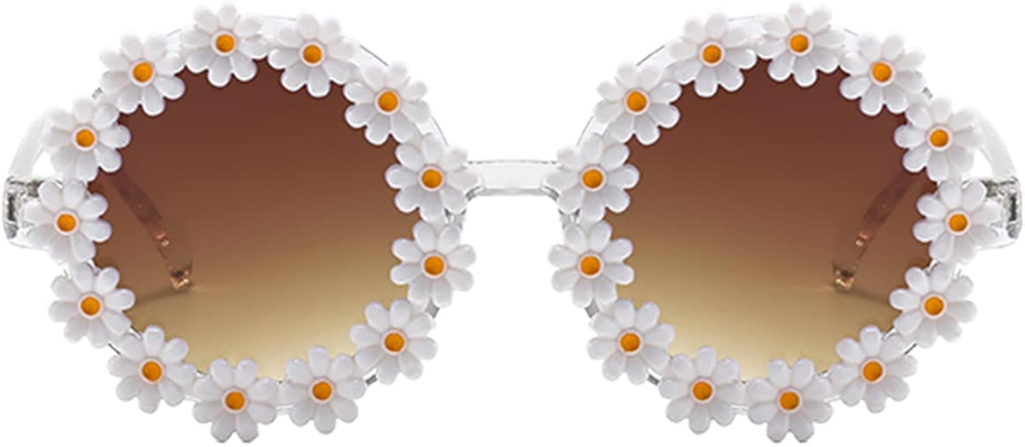 Dollger Daisy Sunglasses for Women Flower Round Fashion Rave Party Disco Fun Festival Retro Sungl... | Amazon (US)