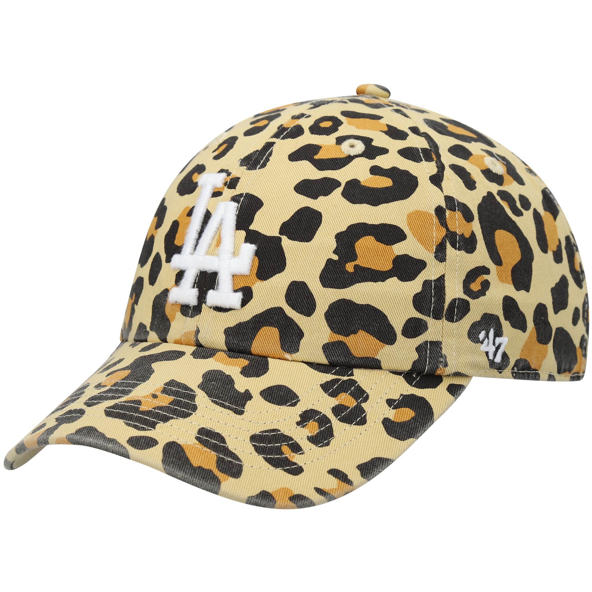 Women's '47 Los Angeles Dodgers Tan Bagheera Cheetah Clean Up Adjustable Hat | Fanatics