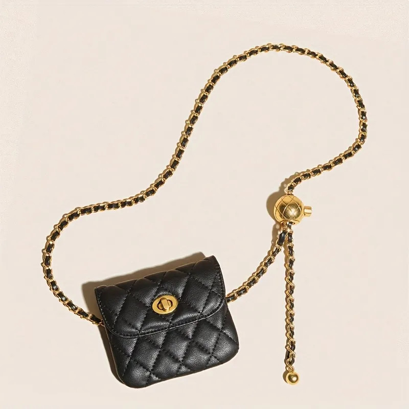 Mini Chain Belt Bag For Women, Argyle Quilted Waist Purse, Fashion Faux Leather Fanny Pack | Temu Affiliate Program