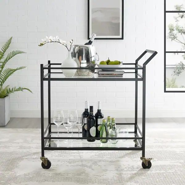 Silver Orchid Grifith Oil-Rubbed Bronze Bar Cart | Bed Bath & Beyond