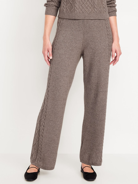 SoSoft Cable-Knit Wide-Leg Sweater Pants | Old Navy (US)