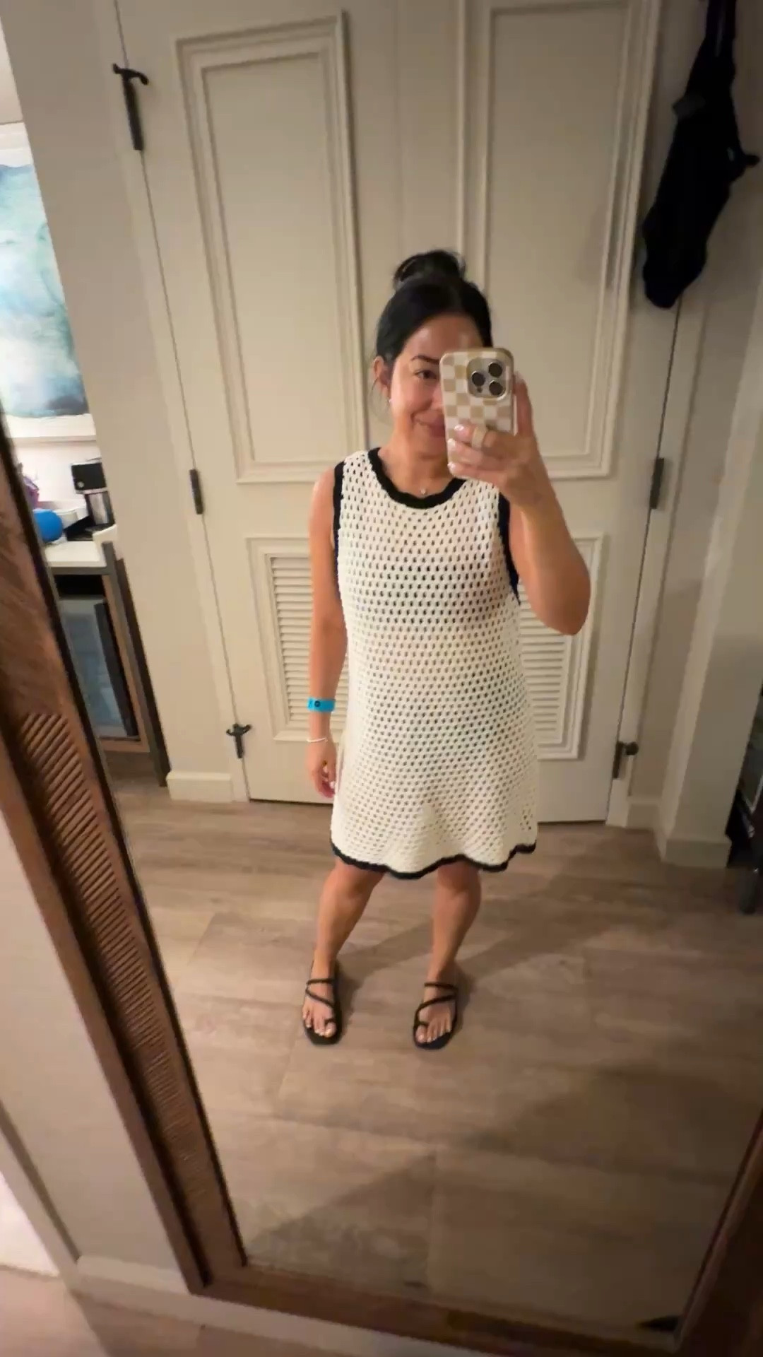 Today’s swim look. 
Black bikini from show me your mumu. Size Medium (tts for swimsuits- I always size up to medium). 
Swim coverup is crochet with an open back from amazon- love it and this brand! - size small. TTS (runs a little big)
Sandals are crocs. Tts. 
We took a boat ride and spent the day on a private island with a beach. 

#LTKPetite #LTKmomlife #LTKSwim