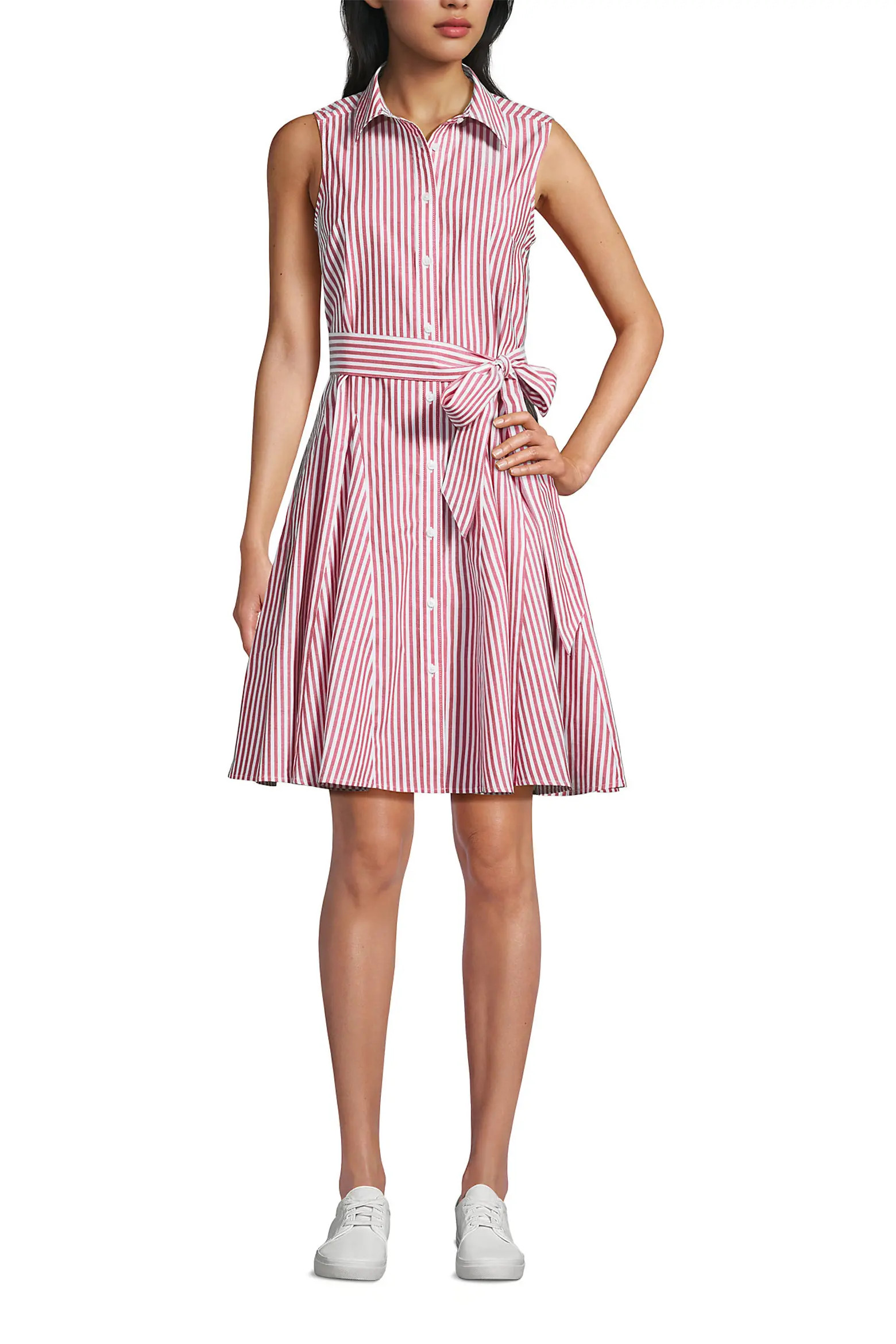 Poplin Button Front Dress with Godets (Women) | Nordstrom | Nordstrom