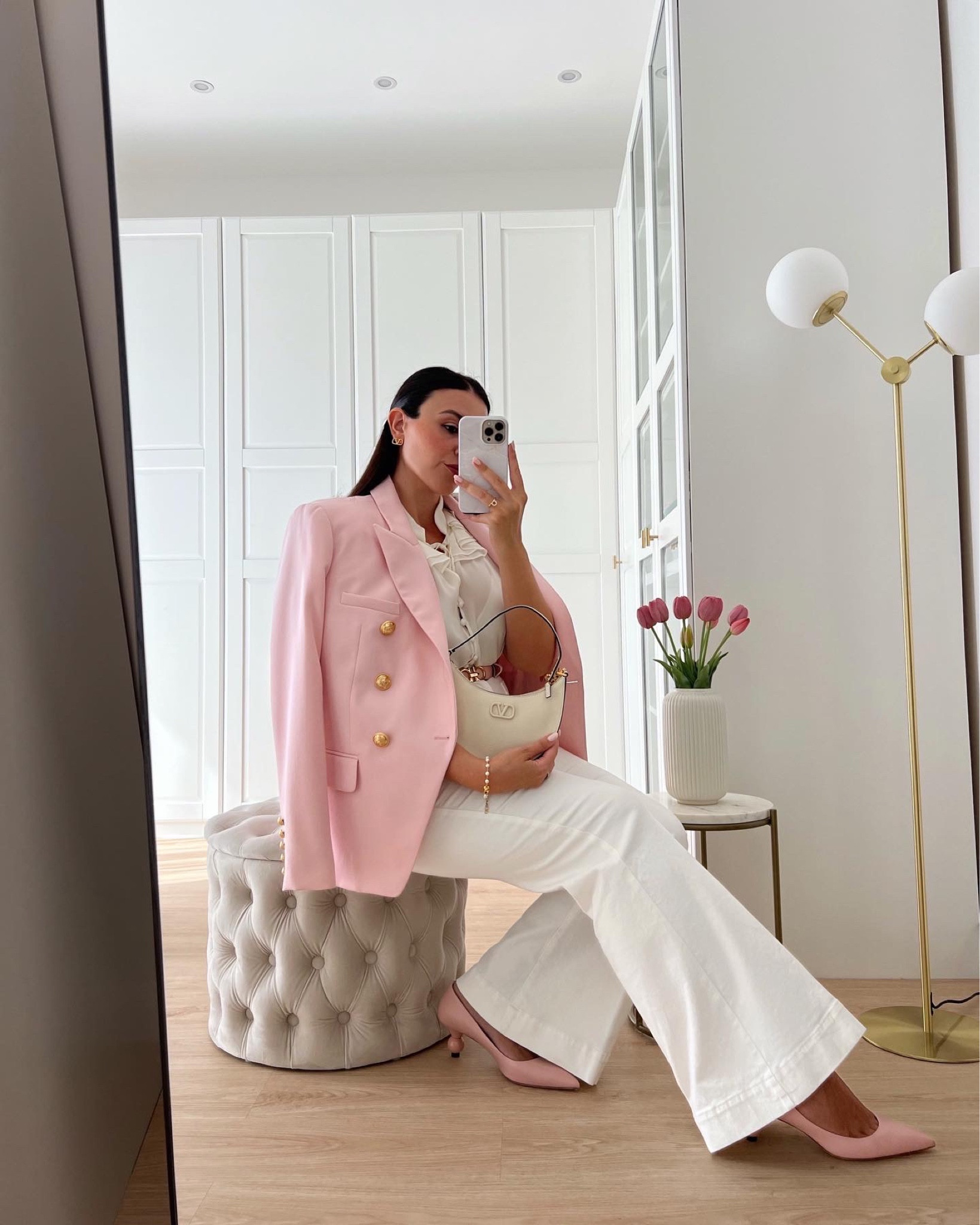 September look 🌸✨🤍 
Balmain pink blazer, Valentino VLogo bag 

#LTKitbag #LTKeurope #LTKsalealert
