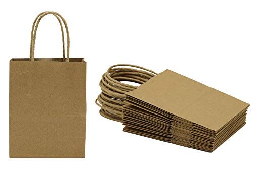 Creative Hobbies® Small Kraft Paper Gift Handle Bags - Weddings, Favors, Goody Bags - Wholesale Pack | Amazon (US)