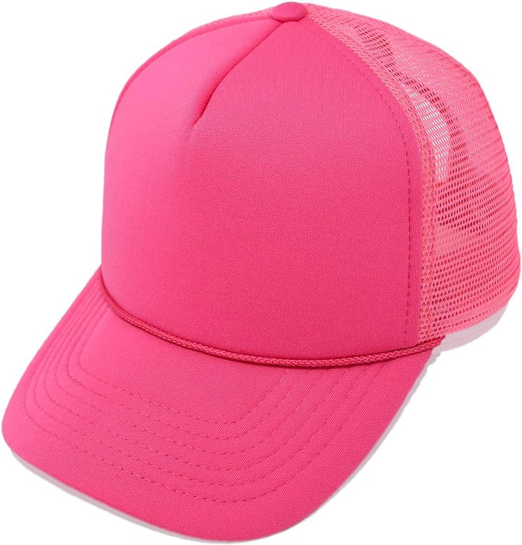 Trucker Hat Mesh Cap Solid Colors Lightweight with Adjustable Strap Small Braid | Amazon (US)