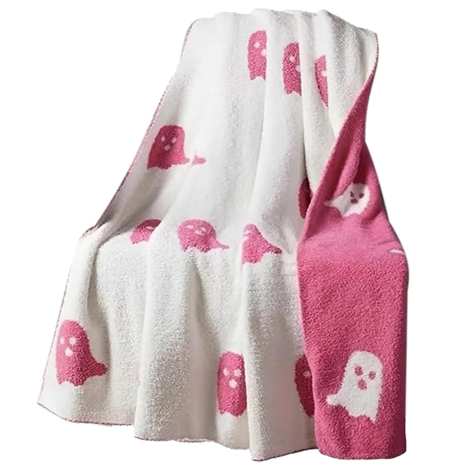Yshop Halloween Viral Pink and White Ghost Blanket, 51.2" x 59.1" | Walmart (US)