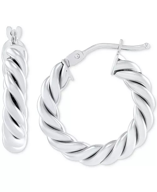 Twist-Style Tube Small Hoop Earrings in 10k Gold, 3/4" | Macy's