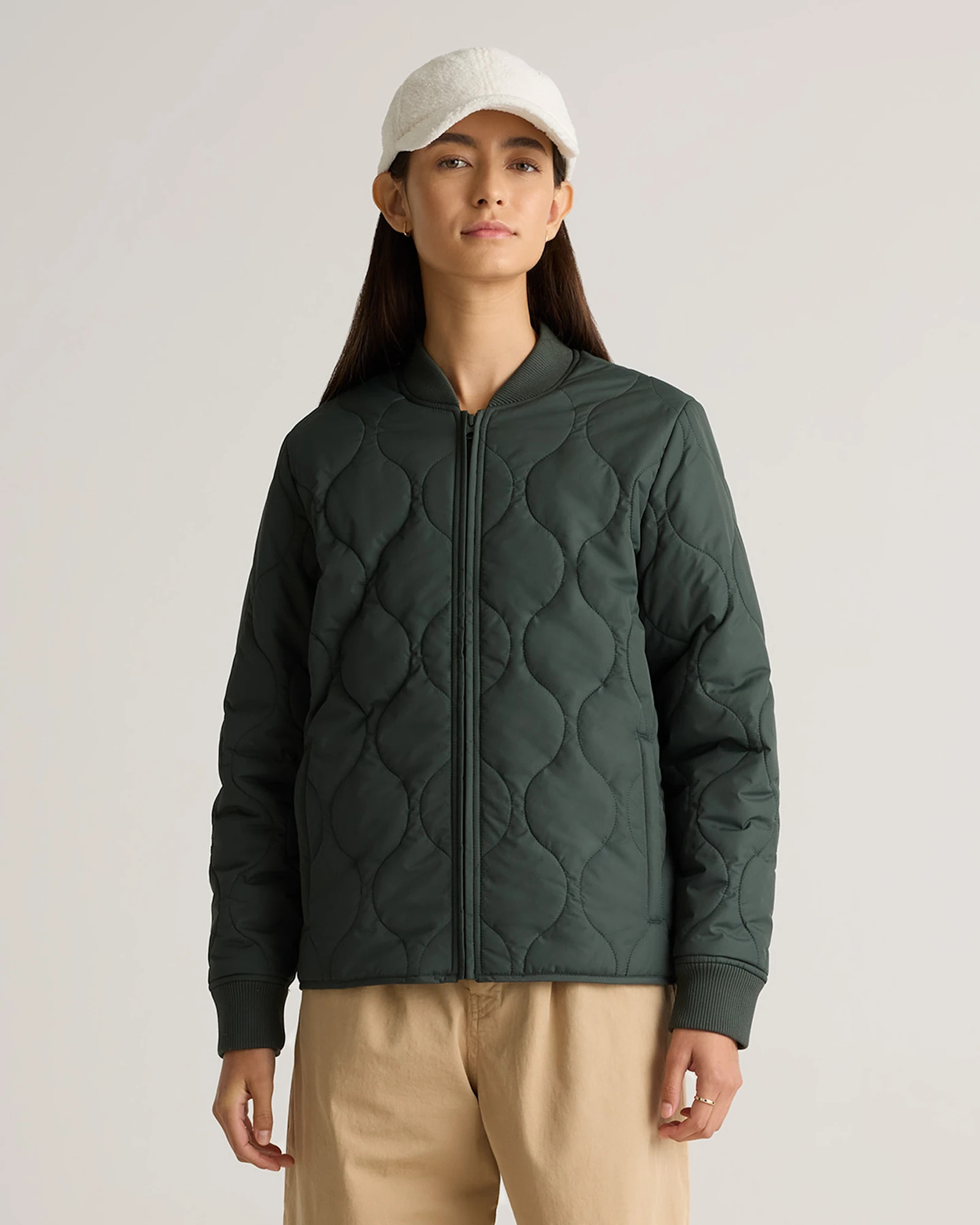 Featherless Quilted Puffer Bomber Jacket | Quince
