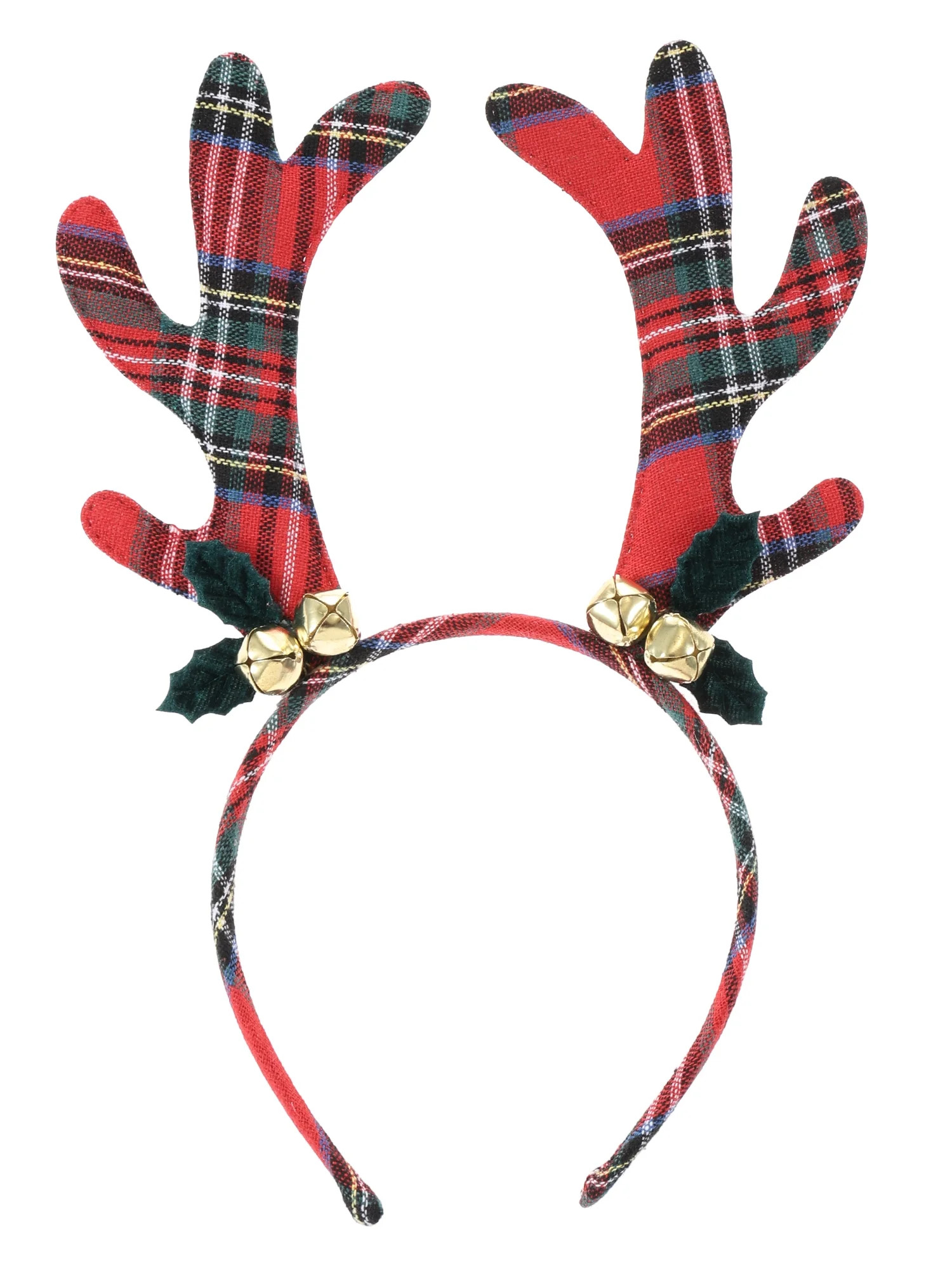 Holiday Time Red and Green Plaid Reindeer Antler Headbopper, 1 Piece | Walmart (US)