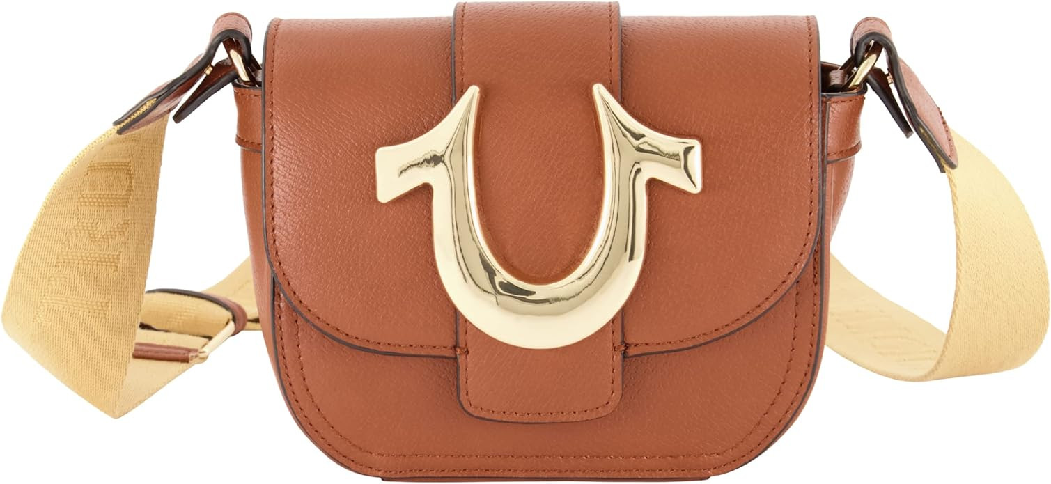 True Religion Women's Crossbody Bag, Mini Flap Adjustable Shoulder Handbag with Horseshoe Logo | Amazon (US)