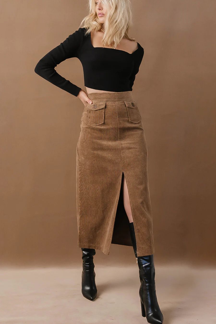 Ninette Maxi Skirt in Mocha | Bohme