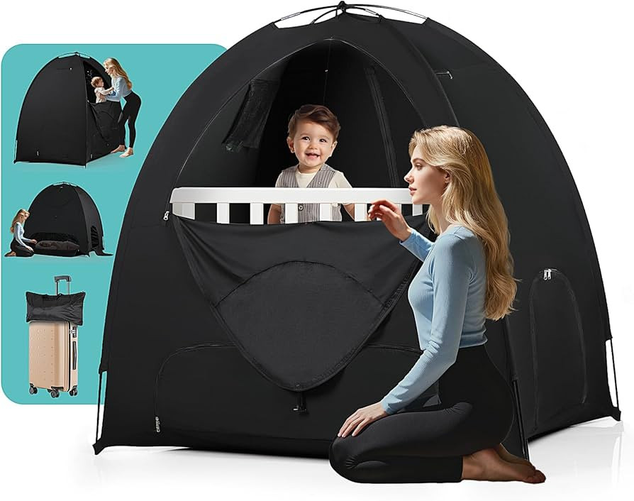 Blackout Tent for Pack and Play - Sleep Pod with Light-Blocking - Portable Pack N Play Blackout C... | Amazon (US)