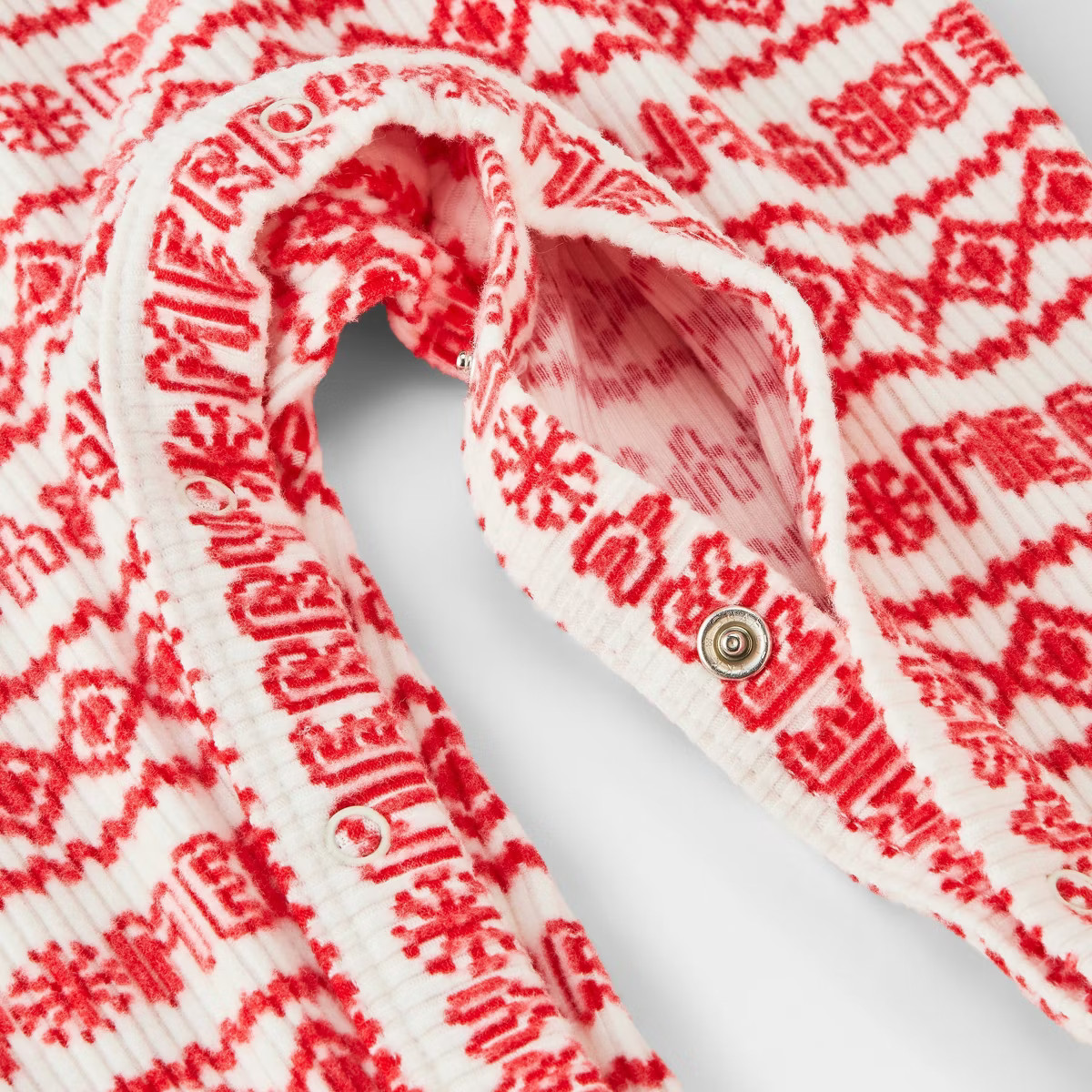 Baby Christmas Holiday Fair Isle Ribbed Romper - Cat & Jack™ Red | Target