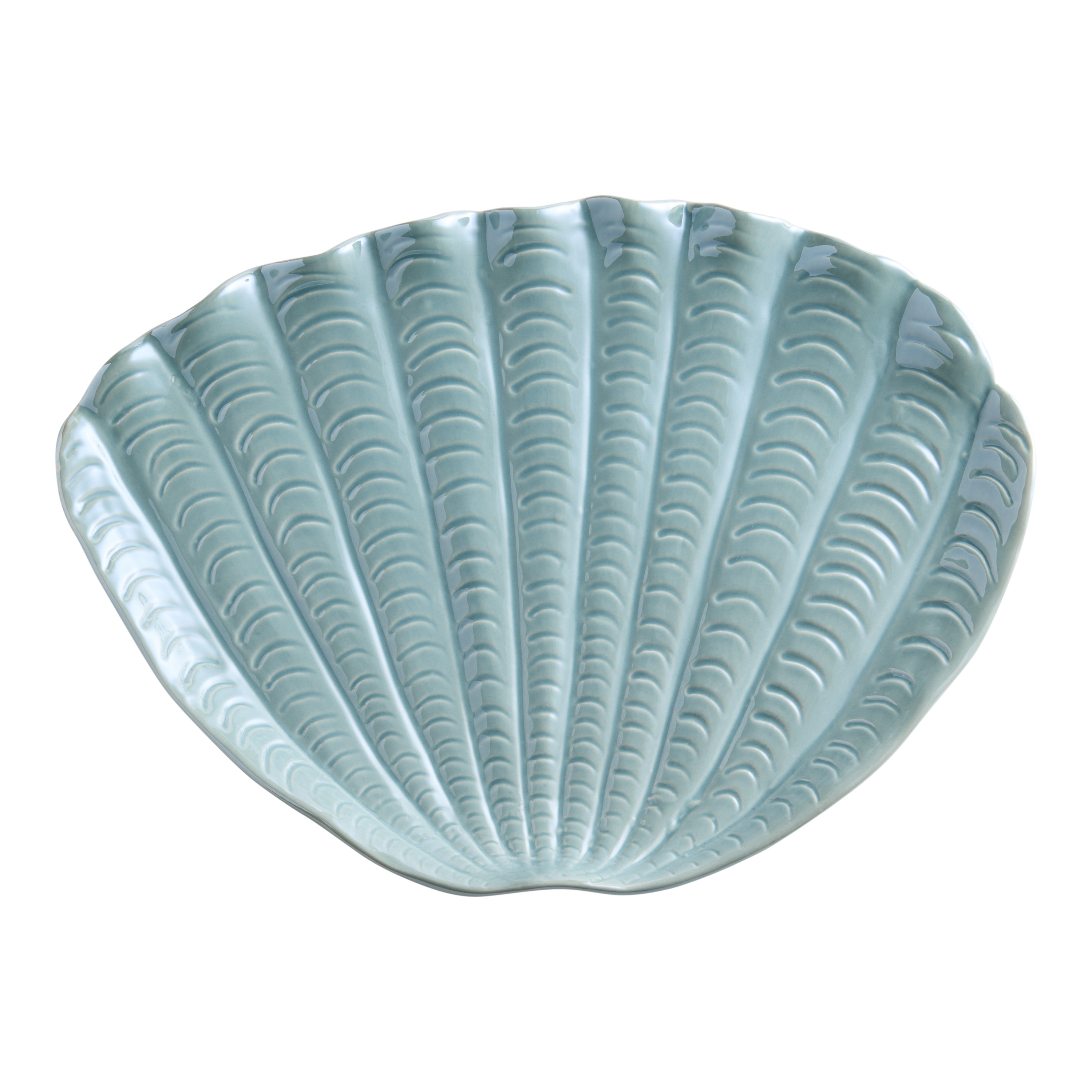Iridescent Blue Shell Figural Serving Platter | World Market