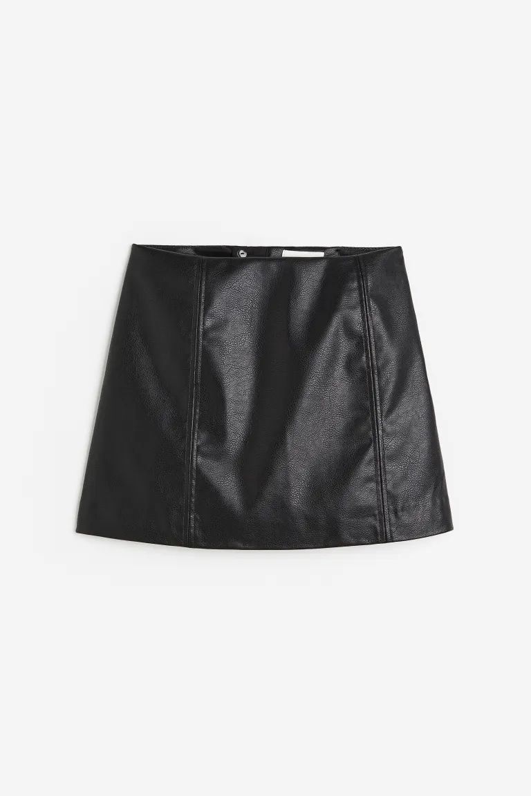 Mini skirt - Light beige/plaid - Ladies | H&M US | H&M (US + CA)