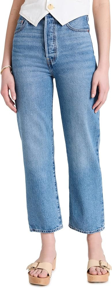 Levi's Women's Premium Ribcage Straight Ankle Jeans, Cotton, 27 in | Amazon (US)