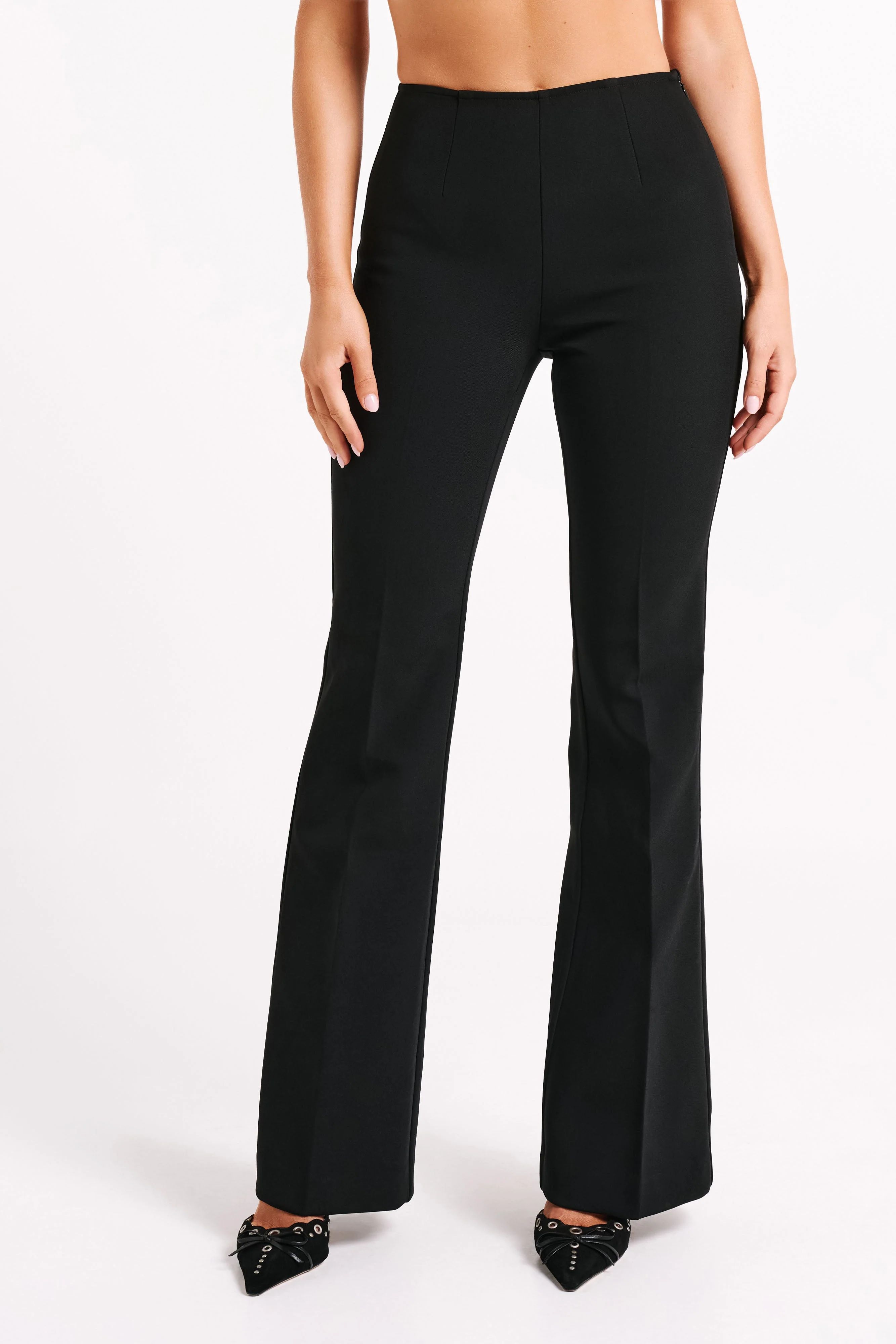 Loretta Fit & Flare Tailored Pant - Black | MESHKI US