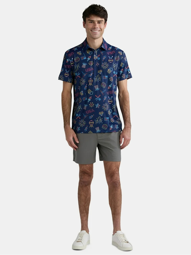 Birdie Bound Men's & Big Men's Novelty Print Golf Polo, Sizes S-5XL | Walmart (US)