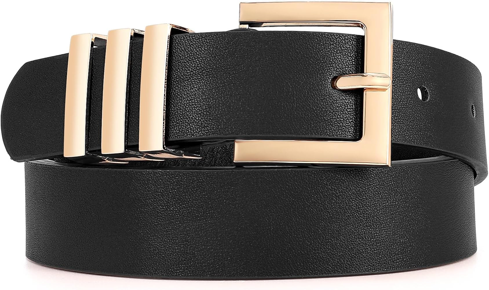 XZQTIVE Plus Size Women's Leather Belts for Jeans Pants Dress Fashion Ladies Waist Belt with Squa... | Amazon (US)