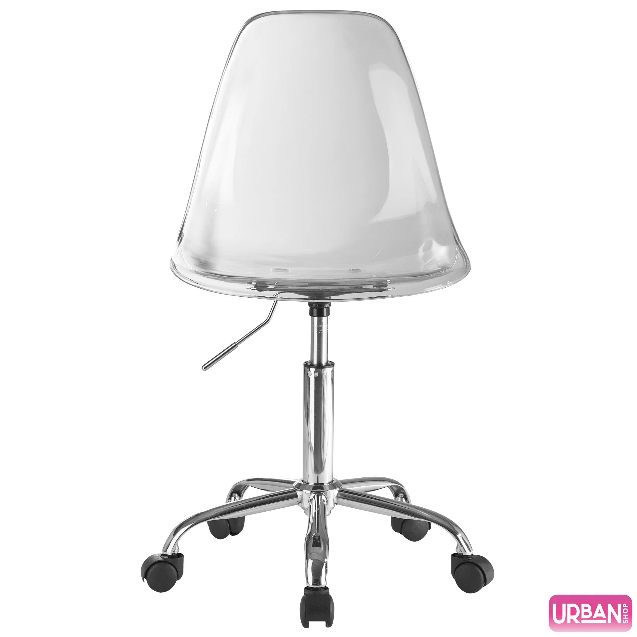 Urban Shop Acrylic and Metal Rolling Office Chair, Clear | Walmart (US)