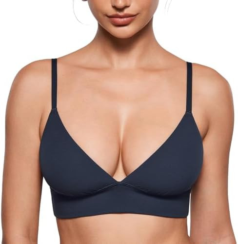 INLYRIC Women's Inbarely Outwear Longline Triangle Bralette Plunge Unlined No Underwire Yoga Spor... | Amazon (US)