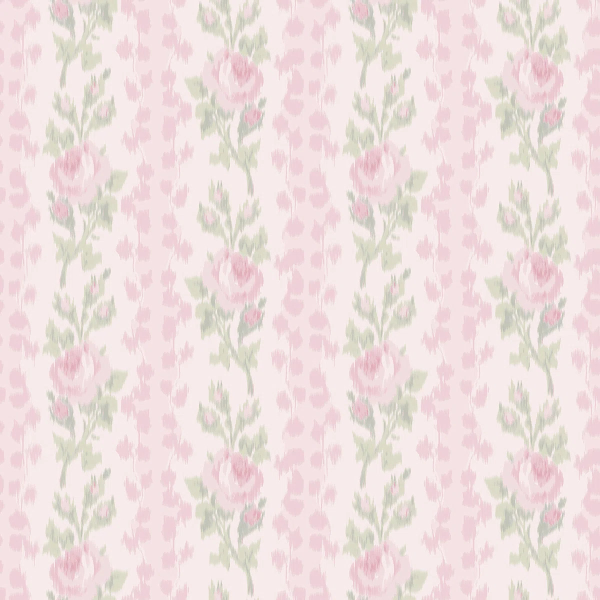 Blooming Heirloom Strawberry Macaron Rose Stripe Peel and Stick Wallpaper | Wayfair North America