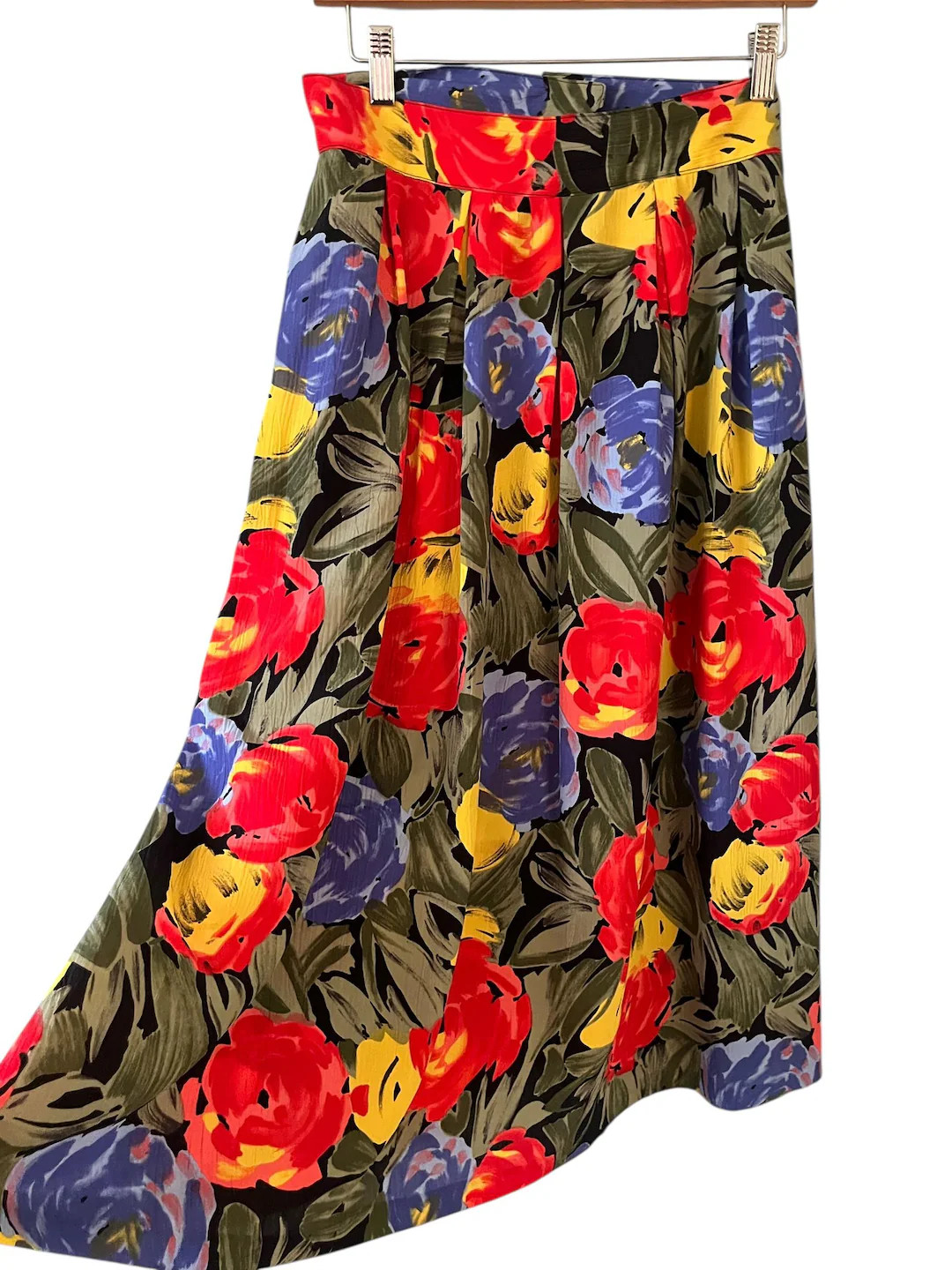 Vintage Jaclyn Smith Women's Floral Print Midi Skirt Multicolor 12 - Etsy | Etsy (Global)