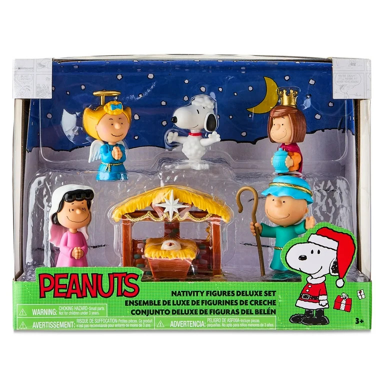 Peanuts Christmas Nativity Figure Set, Decorations and Toys, Kids Toys for Ages 3 up | Walmart (US)