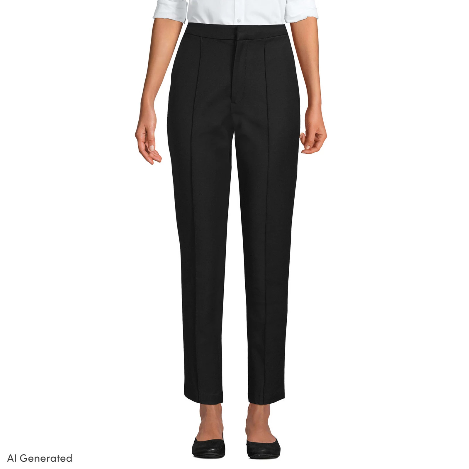 Women's Lands' End High Waisted Bi-Stretch Pintuck Pencil Ankle Pants, Size: 12, Black | Kohl's