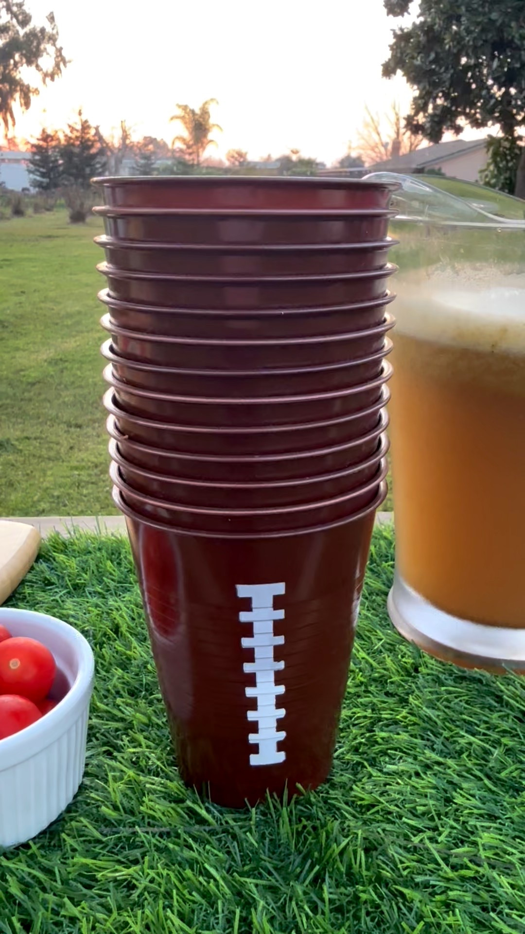 Super Bowl Sunday party entertaining must haves. Super Bowl LX Party hosting ideas. Football cups. Pitcher for drinks. Faux grass table runner. Ramekins for fruit, veggies and snacks. ❤️

#LTKSaleAlert #LTKSeasonal #LTKHome