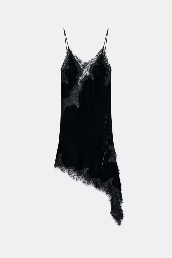 ZW COLLECTION VELVET LACE DRESS | Zara UK