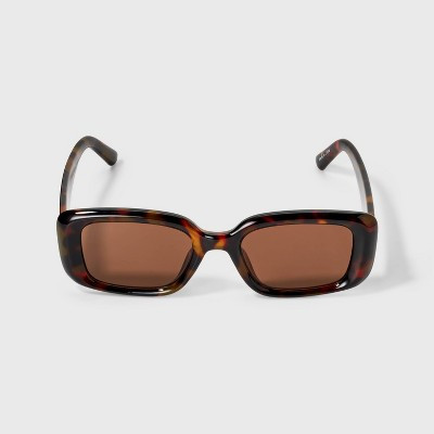 Women's Shiny Plastic Square Shaped Sunglasses - Wild Fable™ Tortoise | Target