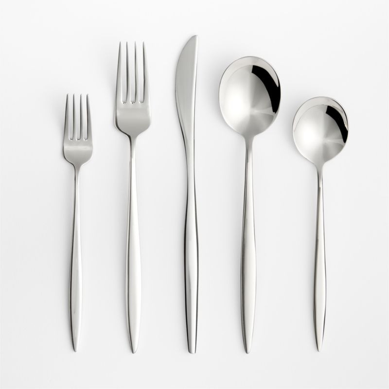 Constantin Mirror 5-Piece Flatware Place Setting | Crate & Barrel