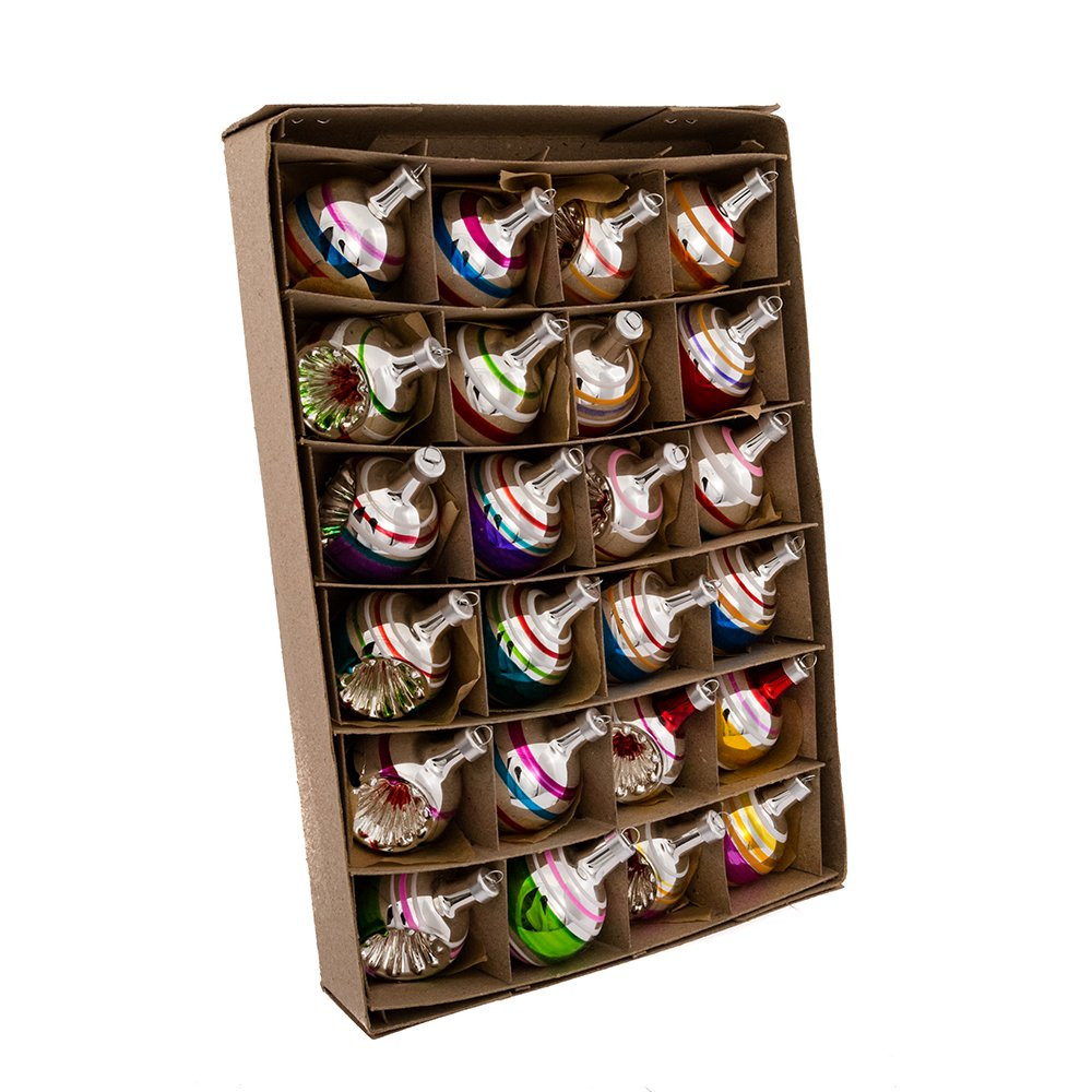 Kurt Adler Early Years Mini Glass Ornament Set of 24 - Ball and Reflector (YAMGC0284), Christmas | Amazon (US)