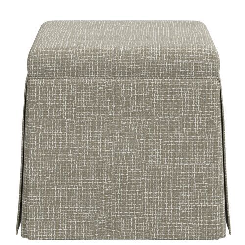 Anne Skirted Storage Ottoman, Basketweave | One Kings Lane